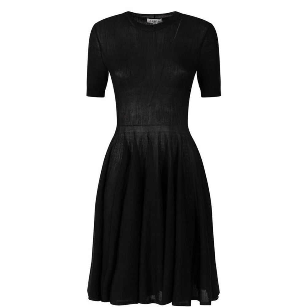 Black A-Line Short Sleeve Dress